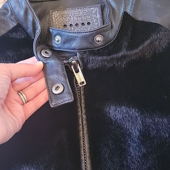 Black leather and faux fur jacket XS BLANKNYC - Picture 5 of 11